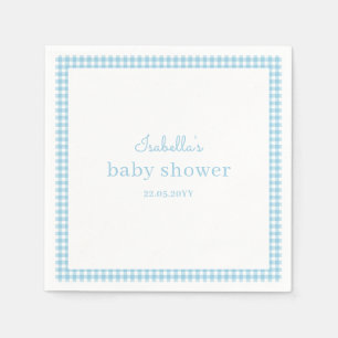 Serviette En Papier Baby Shower à carreaux bleus