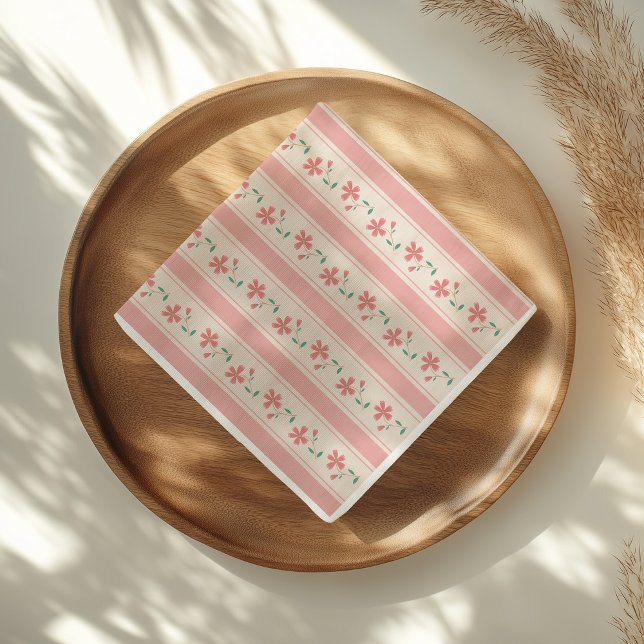 Serviette En Papier Baby shower à la main fleurie Little Bud (design mockup)