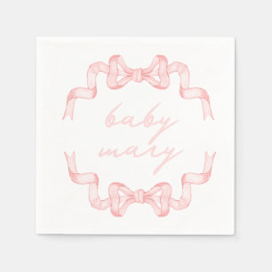 Serviette En Papier Baby shower à mâchoire rose personnalisé