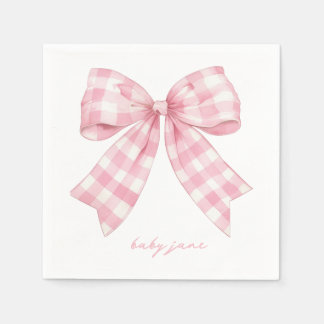 Serviette En Papier Baby shower à mâchoire rose personnalisé