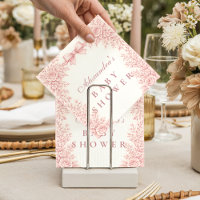 Baby shower à motif floral rose