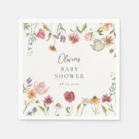Baby shower à thé floral serviettes