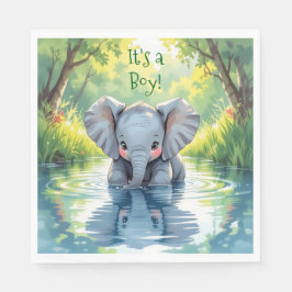 Serviette En Papier Baby shower à thème Baby Elephant