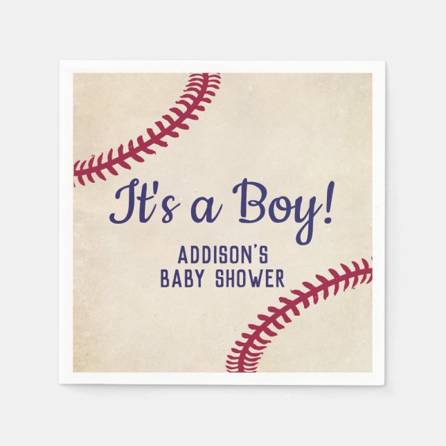 Serviette En Papier Baby shower à thème de baseball serviettes (Devant)