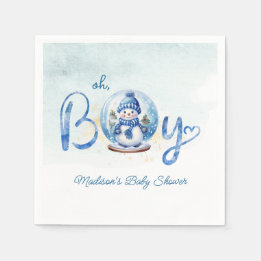 Serviette En Papier Baby shower à thème Oh Boy Winter