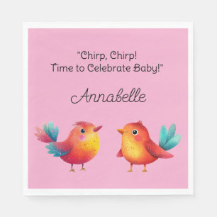 Serviette En Papier Baby shower À Thème Oiseau Mignonne Aquarelle