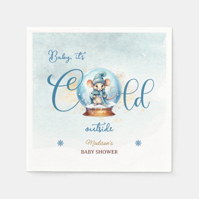 Serviette En Papier Baby shower à thème Snowglobe (Devant)