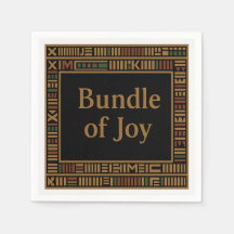 Baby shower africain Gold Kente Napkin