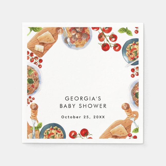 Serviette En Papier Baby shower alimentaire italien (Devant)