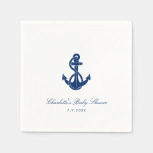 Serviette En Papier Baby shower Ancre nautique