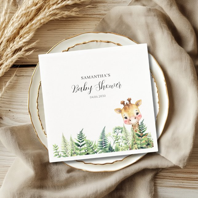 Serviette En Papier Baby shower animalier Wild One Safari (Créateur téléchargé)