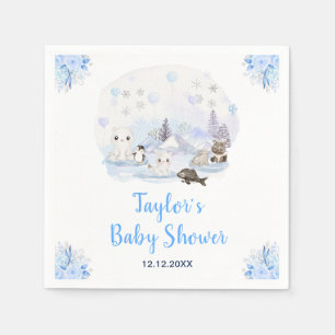 Serviette En Papier Baby Shower Animaux Arctiques Merveilleux Hiver