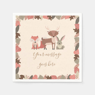 Serviette En Papier Baby Shower Animaux de la Forêt