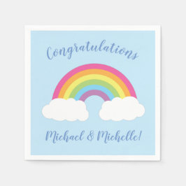 Serviette En Papier Baby shower arc-en-ciel