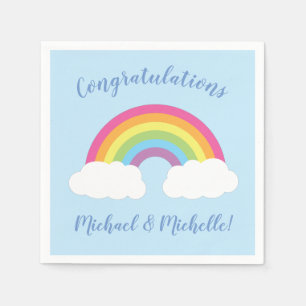 Serviette En Papier Baby shower arc-en-ciel