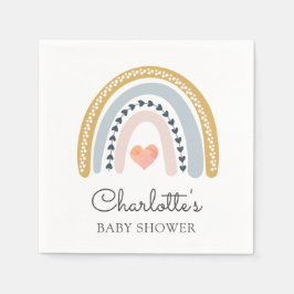 Serviette En Papier Baby shower arc-en-ciel Boho