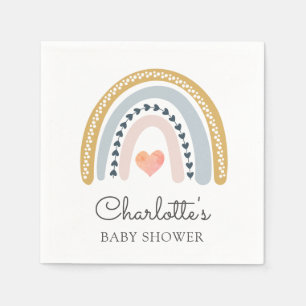 Serviette En Papier Baby shower arc-en-ciel Boho