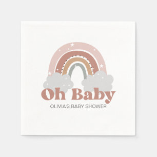 Serviette En Papier Baby shower arc-en-ciel Boho