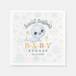 Serviette En Papier Baby shower arctique du phoque polaire