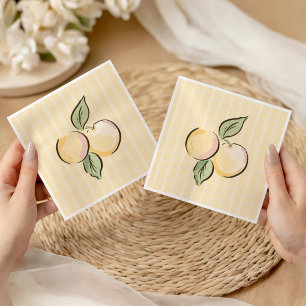 Serviette En Papier Baby Shower au Citron Jaune