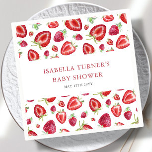 Serviette En Papier Baby shower aux fraises
