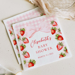 Serviette En Papier Baby shower aux fraises Coquette
