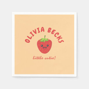Serviette En Papier Baby shower aux fraises Little Cutie