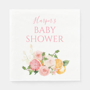 Serviette En Papier Baby shower aux fruits végétaux d'agrumes
