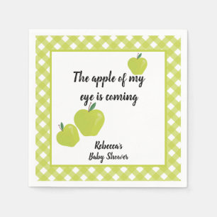 Serviette En Papier baby shower aux pommes vertes