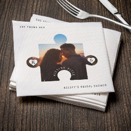 Serviette En Papier Baby Shower avec Photo en Pièce de Puzzle