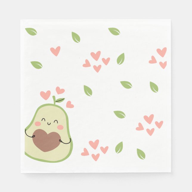 Serviette En Papier Baby shower Avocado, Petite fille, mignonne Avocad (Devant)