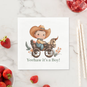Serviette En Papier Baby shower Baby Cowboy