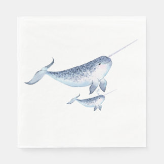 Serviette En Papier Baby shower baleine serviettes - Élégant Nautique