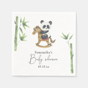 Serviette En Papier Baby shower bambou et ours de panda