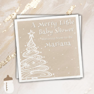 Serviette En Papier Baby Shower Beige Genre Neutre Noël