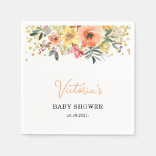 Serviette En Papier Baby Shower Bienvenue Fleurs de Printemps