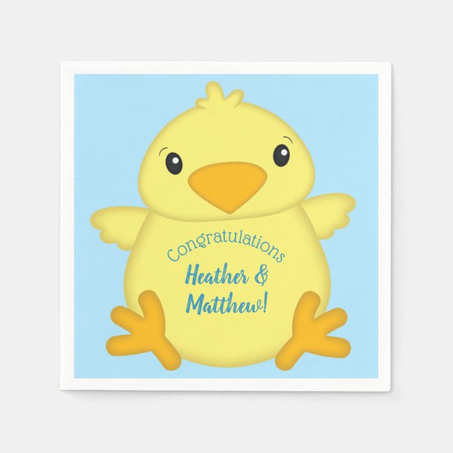 Serviette En Papier Baby shower blanc (Devant)