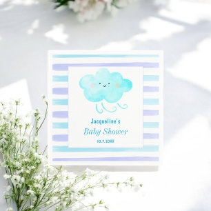 Serviette En Papier Baby shower Bleu Aquarelle Baies Papier Napkin