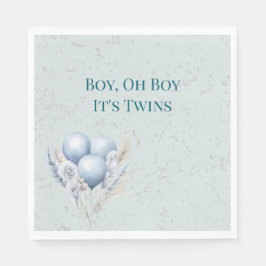 Serviette En Papier Baby shower Blue Balloons Twin Boys