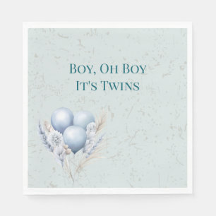 Serviette En Papier Baby shower Blue Balloons Twin Boys