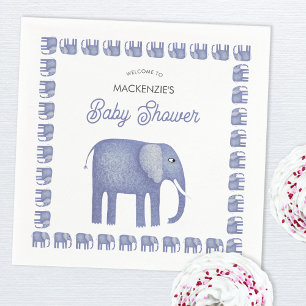 Serviette En Papier Baby shower Blue Elephant