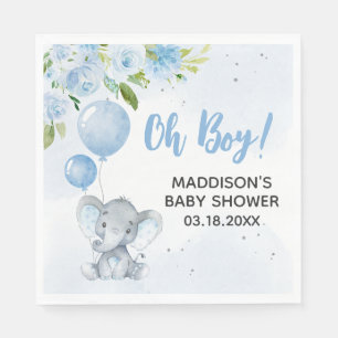 Serviette En Papier Baby shower Blue Elephant