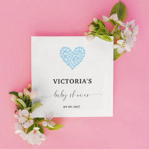 Serviette En Papier Baby shower Blue Heart