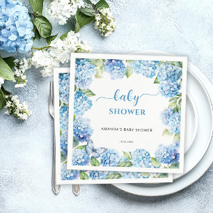 Serviette En Papier Baby shower Blue Hydrangea
