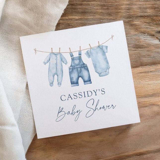 Serviette En Papier Baby shower Blue Jean Denim (Créateur téléchargé)