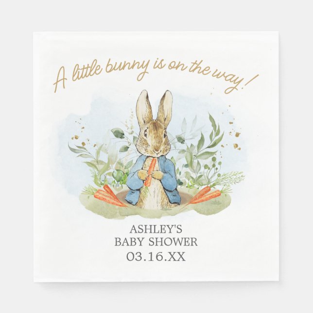 Serviette En Papier Baby shower Blue Peter Rabbit (Devant)
