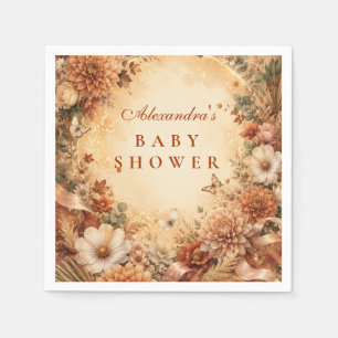 Serviette En Papier Baby Shower Bohème Automnal Fantaisiste