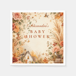 Serviette En Papier Baby Shower Bohème Automnal Rustique