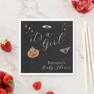 Serviette En Papier Baby Shower Bohème Halloween C'est une Fille