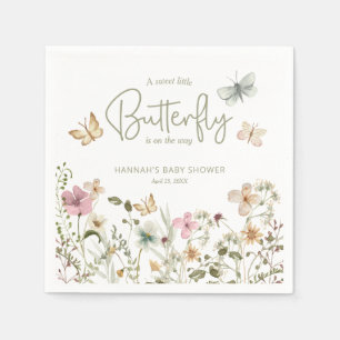 Serviette En Papier Baby Shower Bohème Petit Papillon